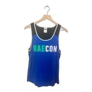 Victoria's Secret Pink Small Blue & Black Baecon Muscle Tank Top